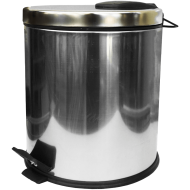 Cos de gunoi cromat, din inox, cu pedala, capacitate 20 L, gri, 35.5 x 29 CM